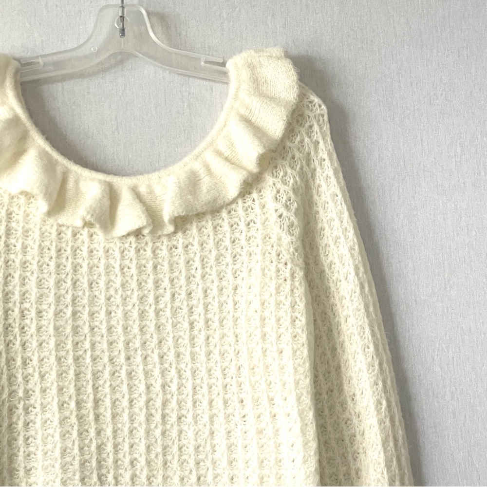 Anthropologie Ruffled Boat Neck Knit Sweater - Picture 5 of 15
